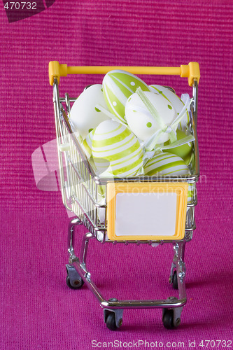 Image of Shopping cart full of easter eggs