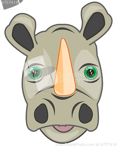 Image of Vector illustration of the cartoon of the head animal rhinoceros