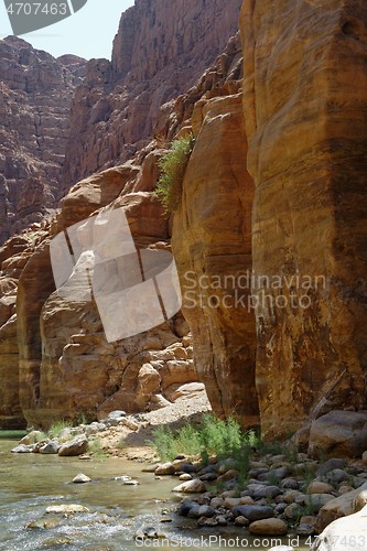 Image of Scenic cliffs of Wadi Mujib creek in Jordan