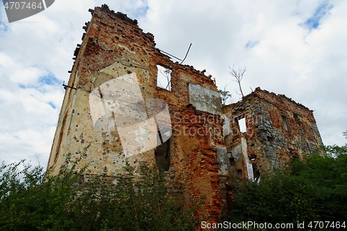 Image of Ruined house in Open air museum of the Croatian War of Independence (1991-1995) in Karlovac, Croatia