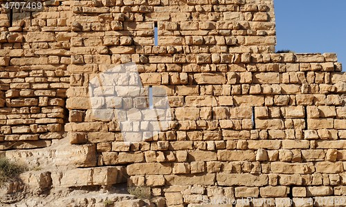 Image of Ancient wall of medieval Kerak castle in Jordan