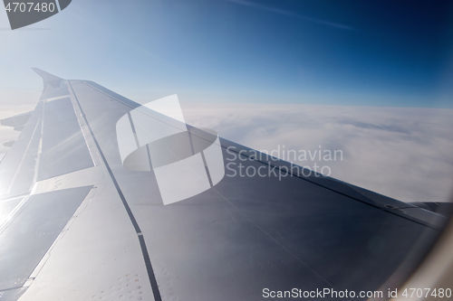 Image of Mountain view from an airplane window.