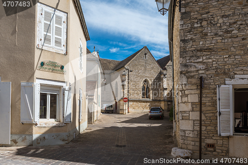 Image of MEURSAULT, BURGUNDY, FRANCE- JULY 9, 2020: Typical living houses in Meursault