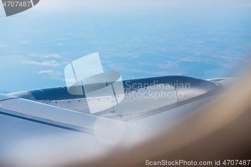 Image of Mountain view from an airplane window.