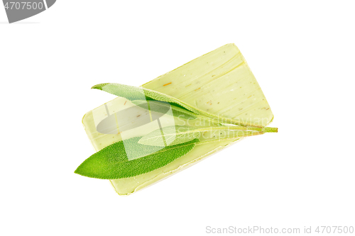 Image of Soap green with sage on top