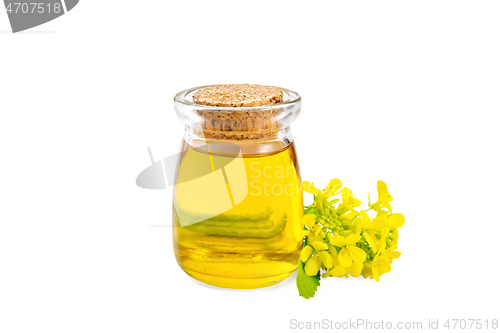 Image of Oil mustard in jar with flower