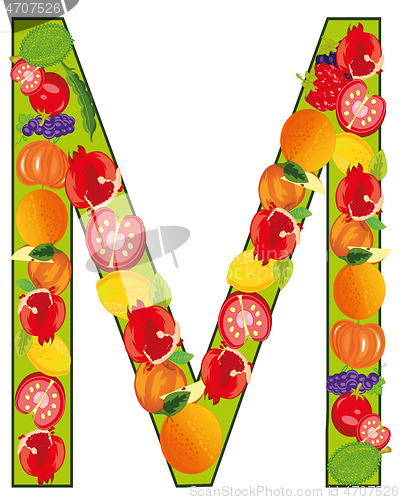 Image of Letter M english on white background is insulated