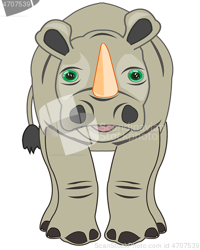 Image of Vector illustration of the cartoon of the wildlife rhinoceros