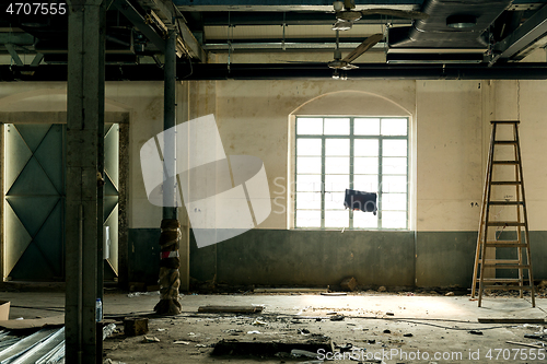 Image of Destroyed interior of factory