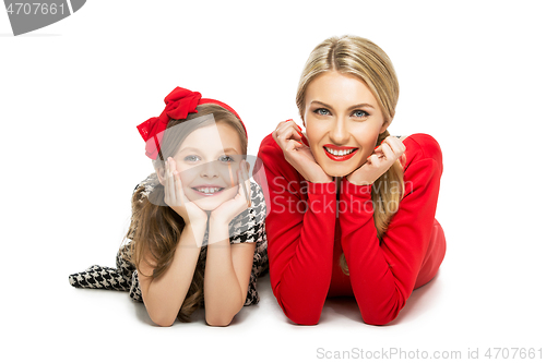 Image of beautiful mother and daughter
