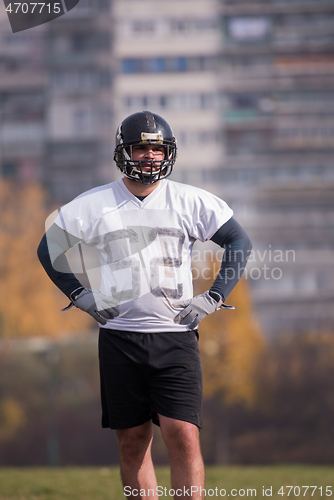 Image of portrait of A young American football player