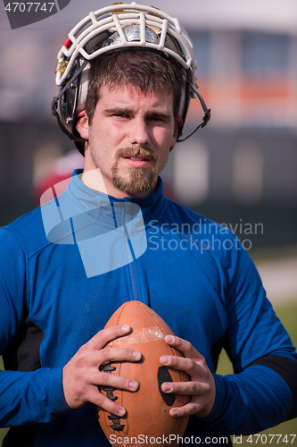 Image of portrait of A young American football player