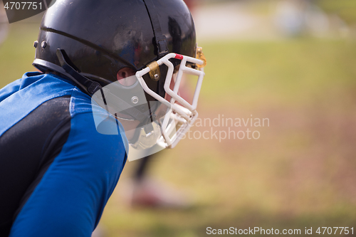 Image of portrait of A young American football player