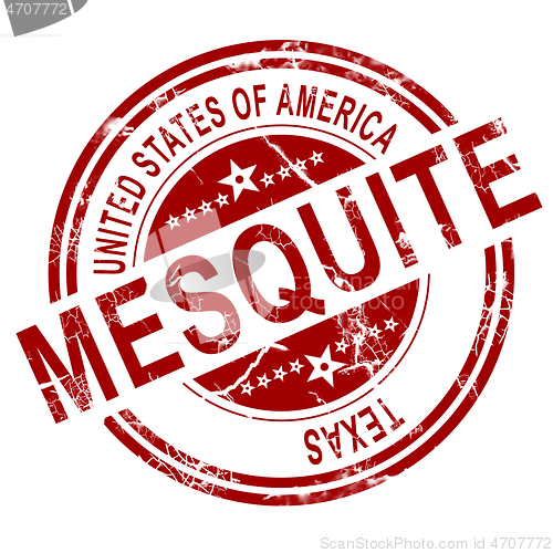 Image of Mesquite Texas stamp with white background