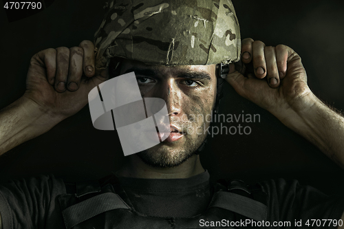 Image of Portrait of young male soldier