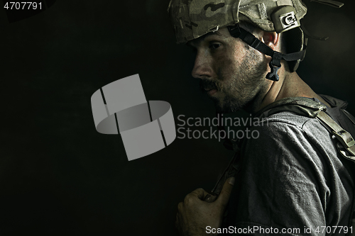 Image of Portrait of young male soldier