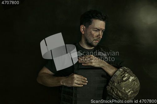 Image of Portrait of young male soldier