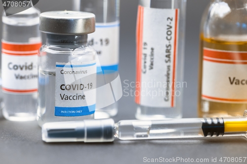 Image of Vaccine for virus in small bottles