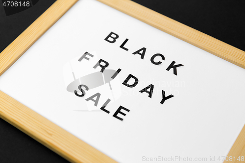 Image of magnetic board with black friday sale words