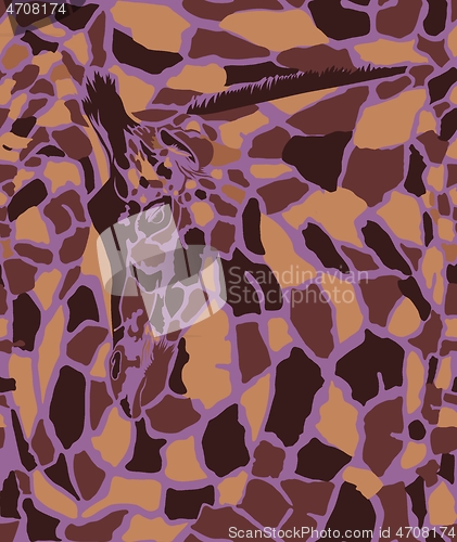Image of Abstract texture of giraffe head and skin