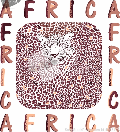Image of Africa and abstract texture of leopard