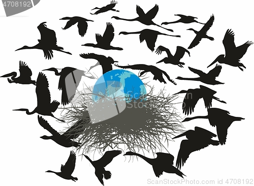 Image of Birds rescue the planet Earth