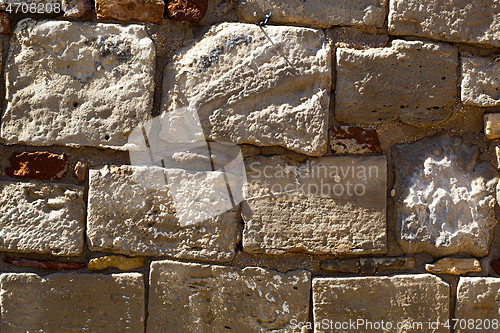 Image of Antique brick wall texture close up.