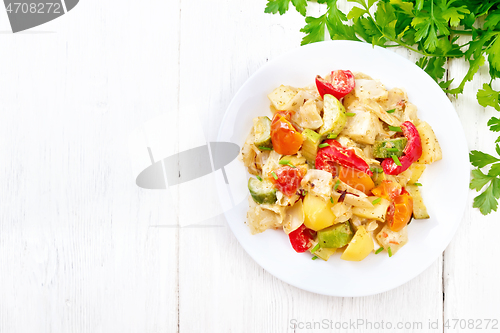 Image of Ragout vegetable with zucchini on board top