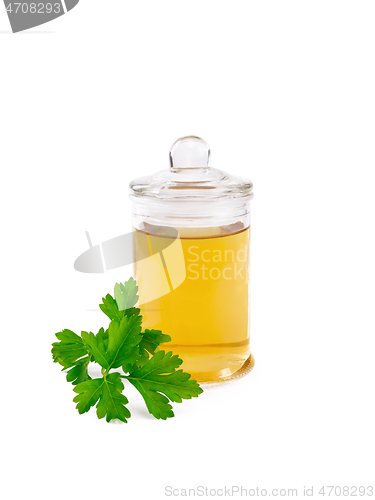 Image of Oil or vinegar with parsley in jar
