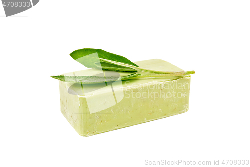 Image of Soap green with sprig of sage