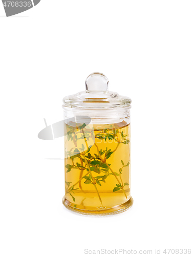 Image of Oil or vinegar with thyme in jar