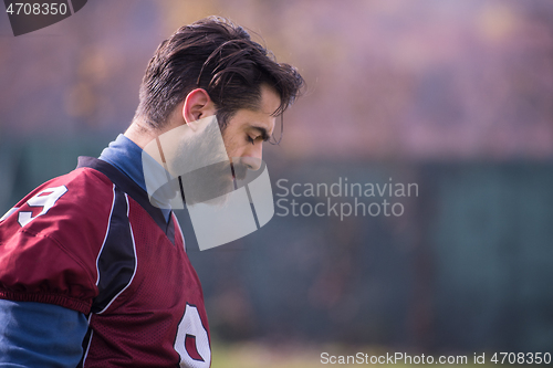 Image of portrait of A young American football player