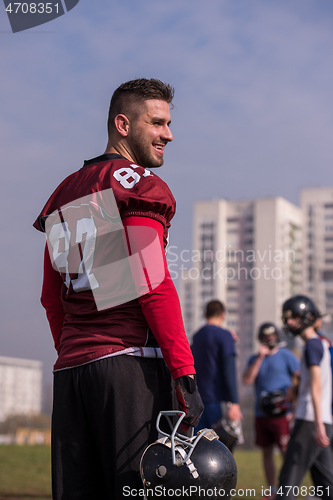 Image of portrait of A young American football player