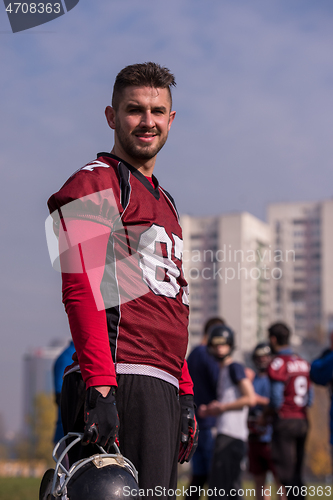 Image of portrait of A young American football player