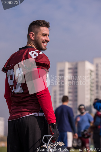 Image of portrait of A young American football player