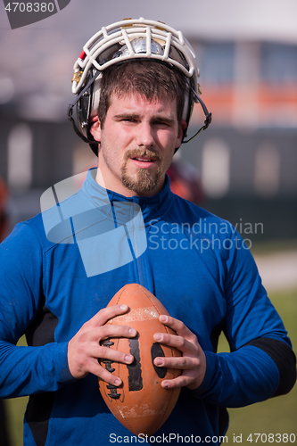 Image of portrait of A young American football player