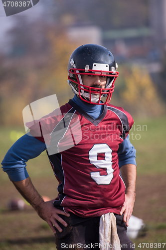 Image of portrait of A young American football player