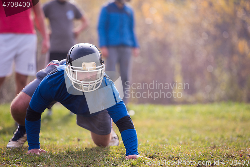 Image of american football player in action