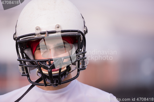 Image of portrait of A young American football player