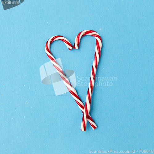 Image of candy cane decorations in shape of hearts