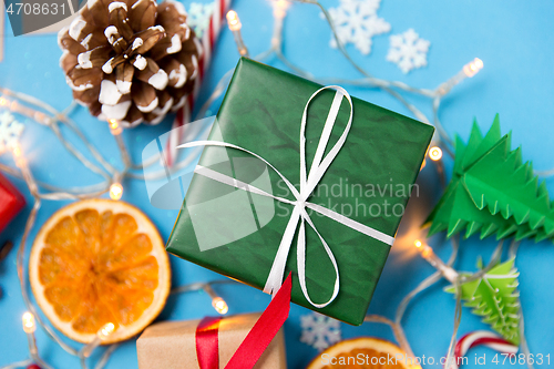 Image of christmas gifts and decorations