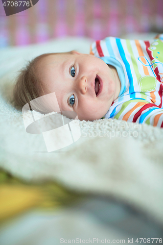 Image of cute little newborn baby smilling