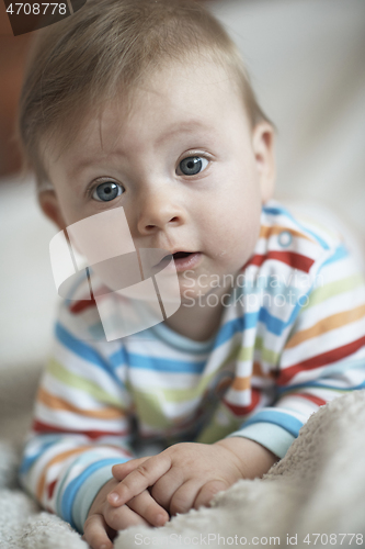 Image of cute little newborn baby smilling