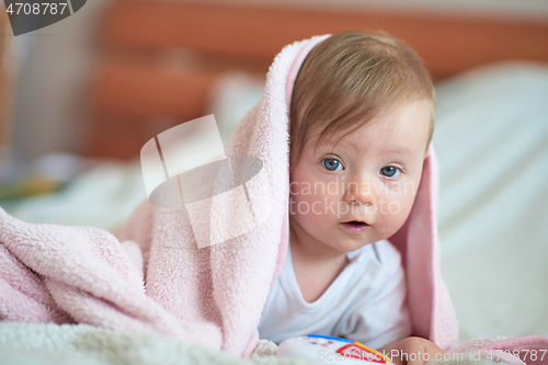 Image of cute little newborn baby smilling