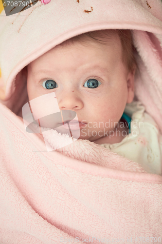 Image of happy newborn little baby smilling