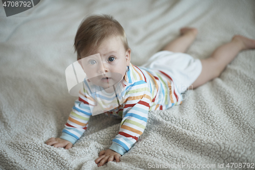 Image of cute little newborn baby smilling