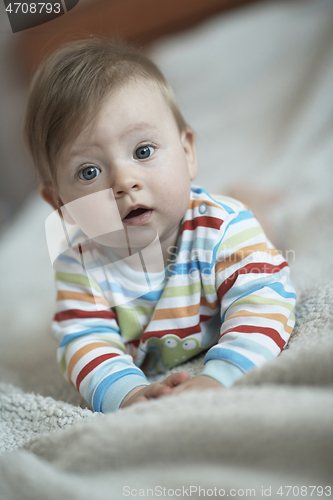 Image of cute little newborn baby smilling