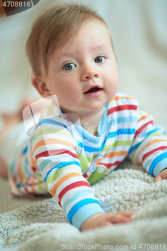 Image of cute little newborn baby smilling