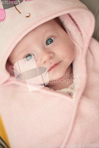 Image of happy newborn little baby smilling