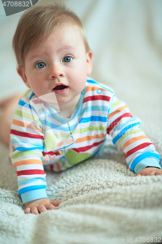 Image of cute little newborn baby smilling